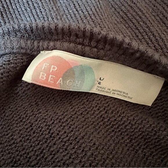 Free People FP Beach Long Ribbed Duster Cardigan Long Grey Large - Picture 2 of 12